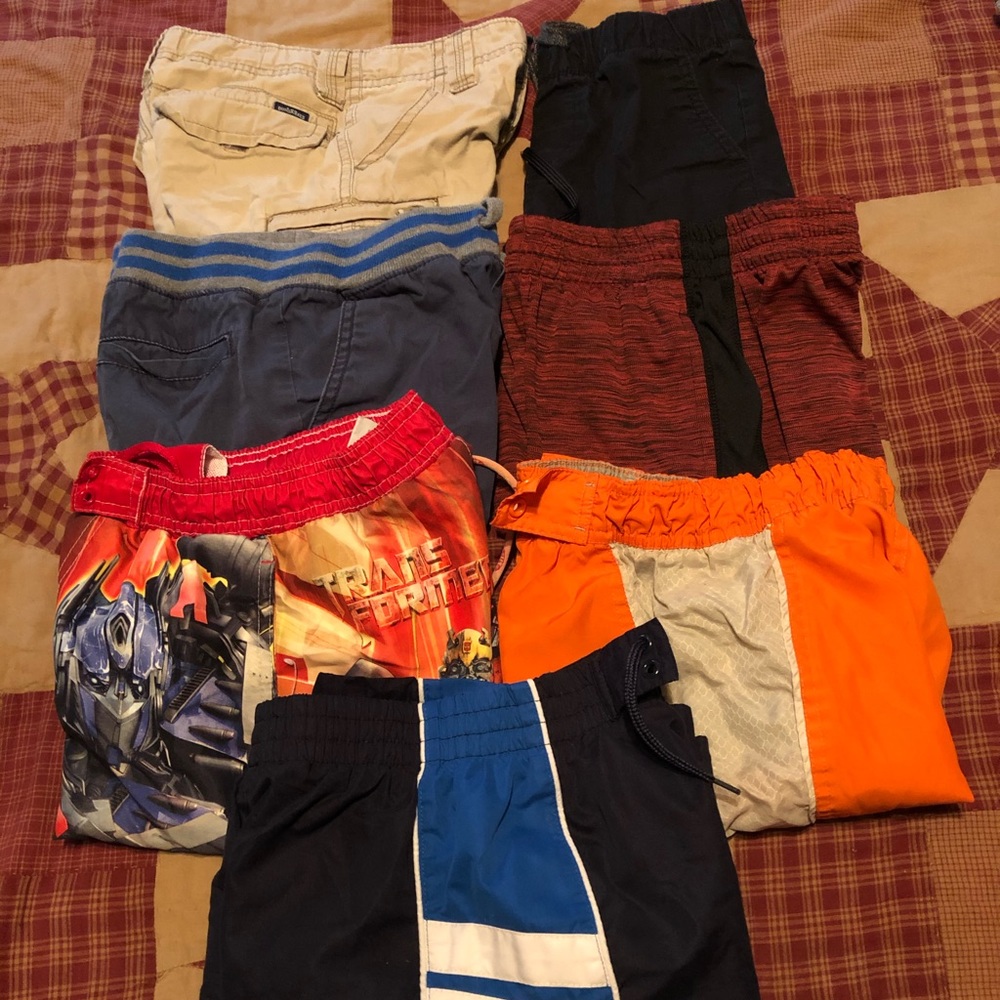 4 pair boys shorts & 3 pair swimming trunks